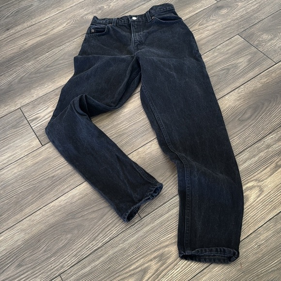 Rare Vintage orange tab 1990’s black Levi's 15951 relaxed fit tapered leg size 6 - Picture 1 of 12